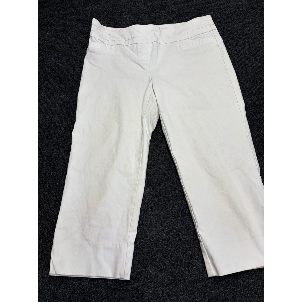 Valerie Stevens Womens White Cropped Pull On Pants Petite 6P Stretch Casual